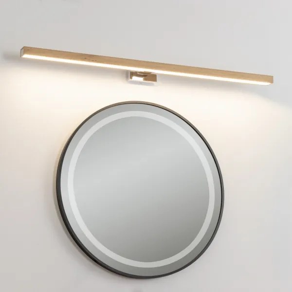 Aplică LED pentru oglindă Brilagi WOODY MIRROR LED/15W/230V IP44 stejar/crom