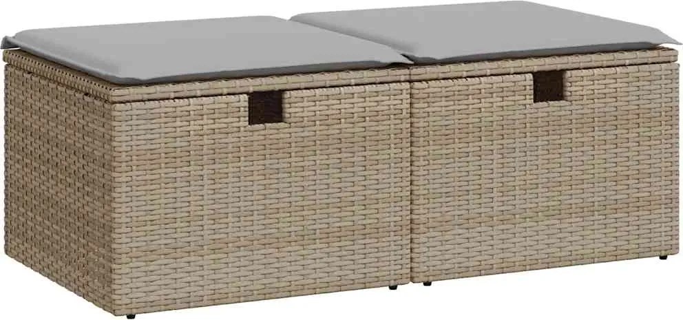 vidaXL Set canapele grădină cu perne 2 piese bej poliratan/lemn acacia