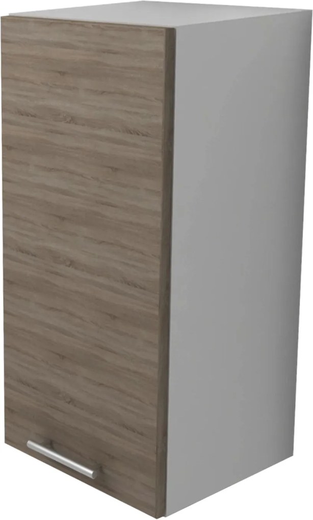 Corp Superior Lecce, 1 Usa, Stejar Sonoma Inchis/Alb, 30 x 30 x 65 cm