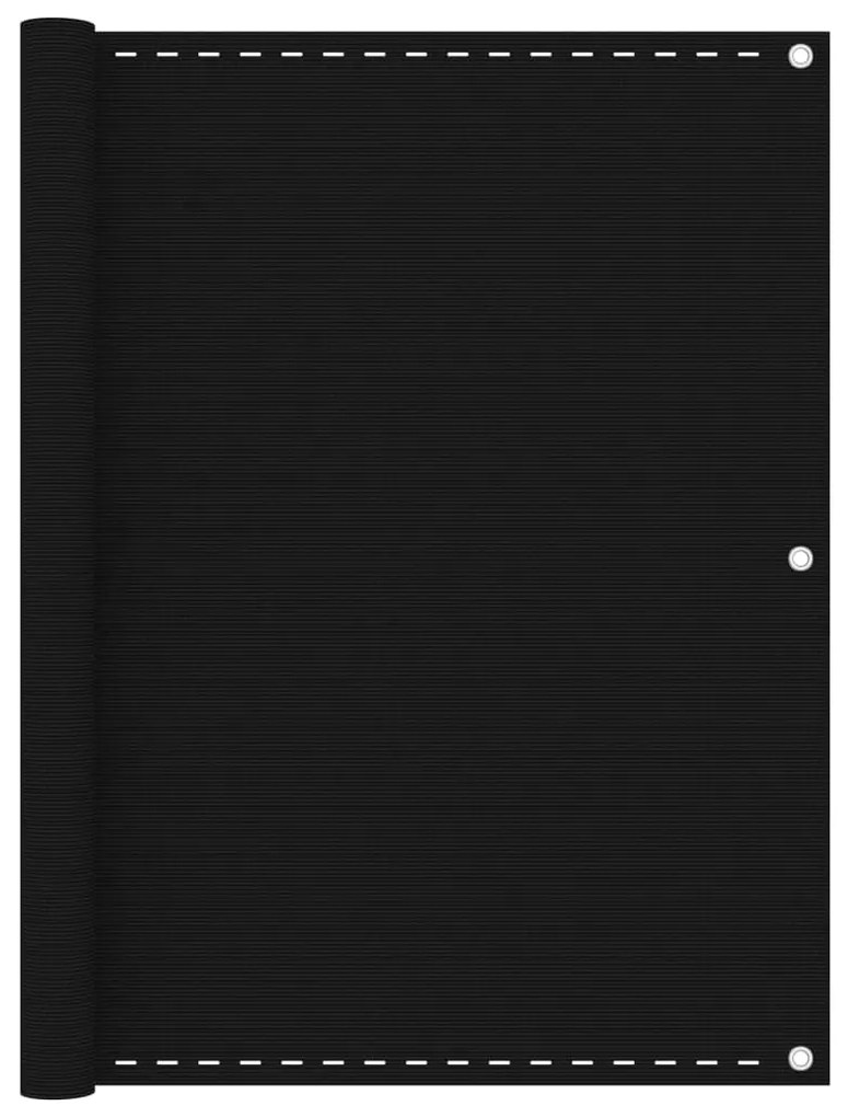 vidaXL Paravan de balcon, negru, 120x400 cm, HDPE