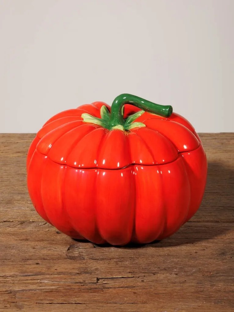 Bol de supa, cu capac, din ceramica, D19cm, Tomato