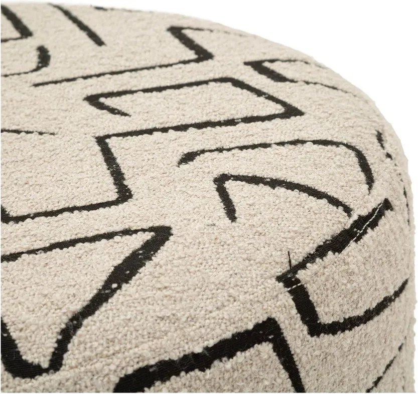 Puf bej cu tapițerie din țesătură bouclé Nairobi – Mauro Ferretti