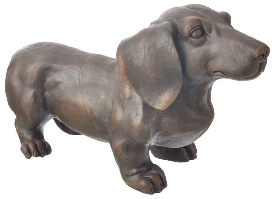 InDecor Câine de vânătoare din ceramică maro, 43 x19 x 26 cm