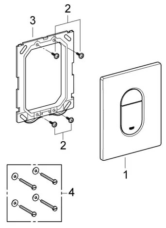 GROHE Arena Cosmopolitan - buton de acționare, 156 × 197 mm, crom, cod 38844000
