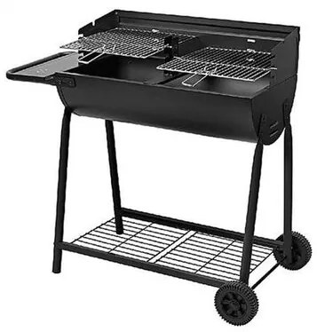 Gratar gradina cu 2 zone de gatit, grill cromat - Dexter 95x115x67cm