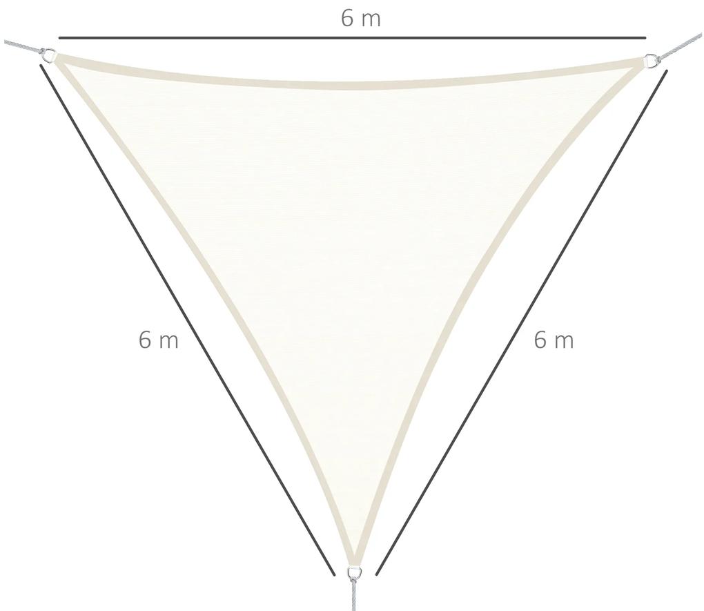Outsunny Cort Parasolar Triunghiular, Protecție UV, Perfect pentru Spații Exterioare, Crem, 6x6x6m | Aosom Romania