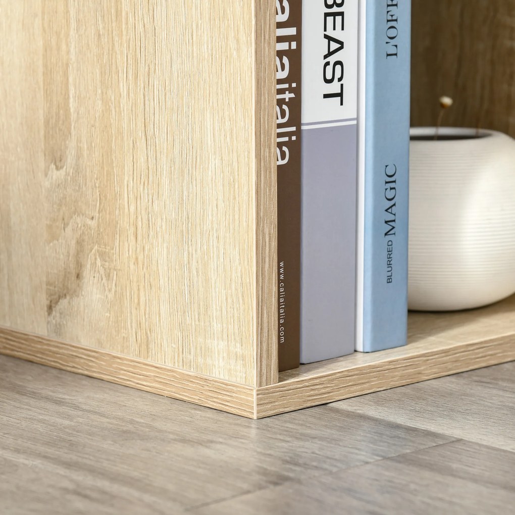 HOMCOM Bibliotecă Modernă cu 6 Cuburi, 65.5x30x97.5 cm, Culoare Stejar | Aosom Romania