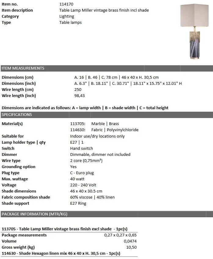 Veioza, lampa de masa dimabila design LUX Miller 114170 HZ