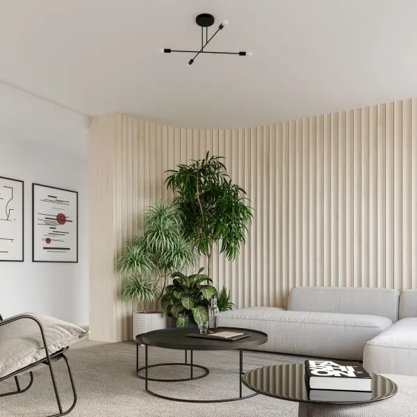 Lustră pe tijă Sollux SL.1451 NORAH 4xE27/15W/230V negru