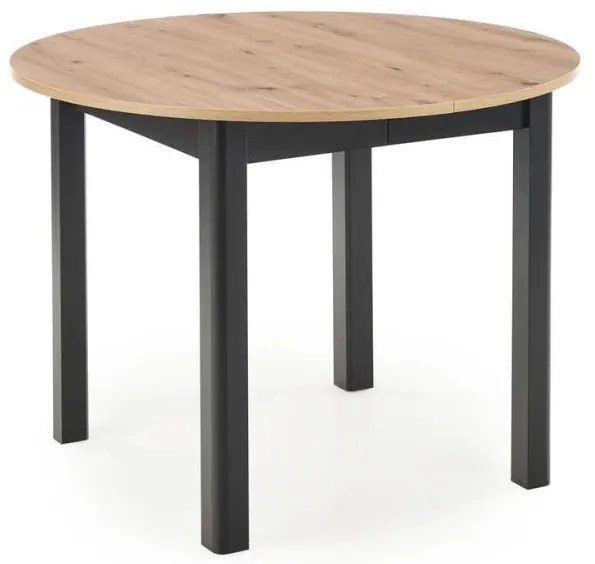 Masă de dining CALMIO, stejar artisan/negru