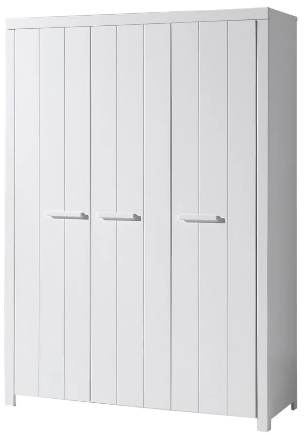 Set Mobilier Cameră Copii ERIK, pat 90x200 cm, dulap cu 3 uși, noptieră și sertar, alb – Vipack