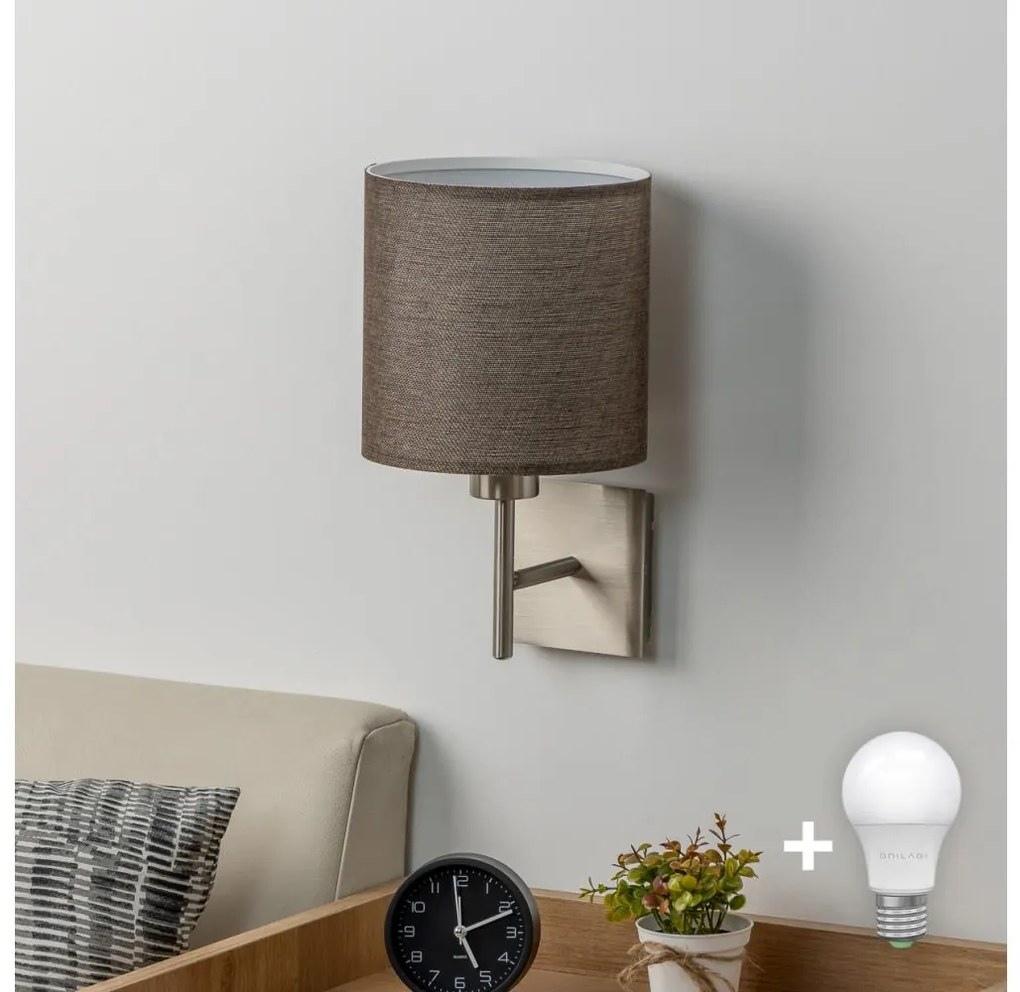 Aplică LED Eglo TUNJA 1xE27/60W/230V crom mat/maro
