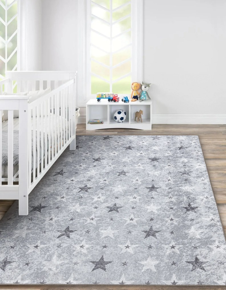 JUNIOR 51798.804 covor lavabil Stele pentru copii anti-alunecare - gri - SECUNDAR-COTATI PRODUSUL