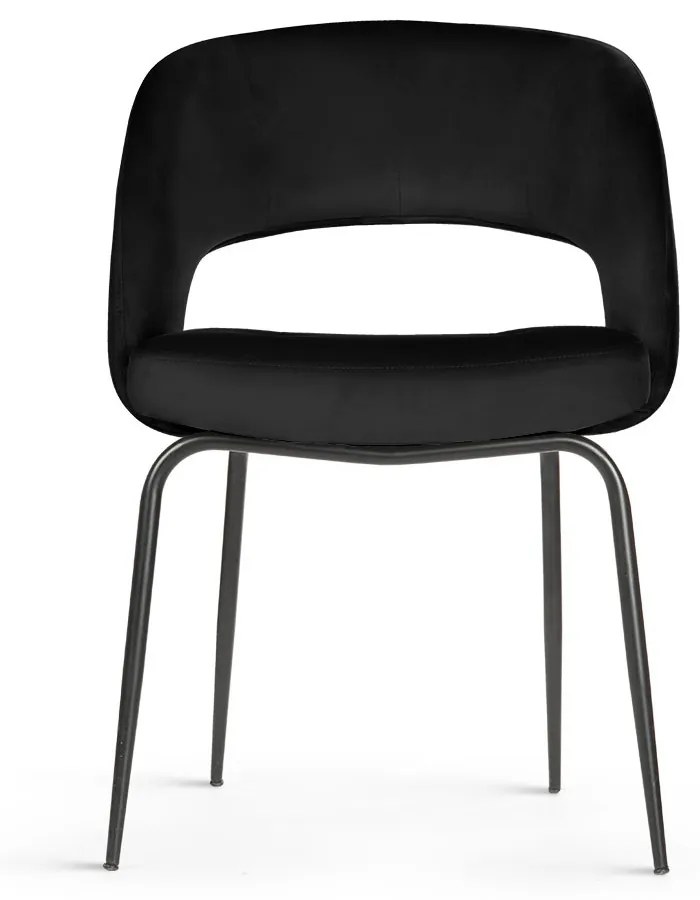 Scaun tapitat Lizbona negru/negru – H79 cm