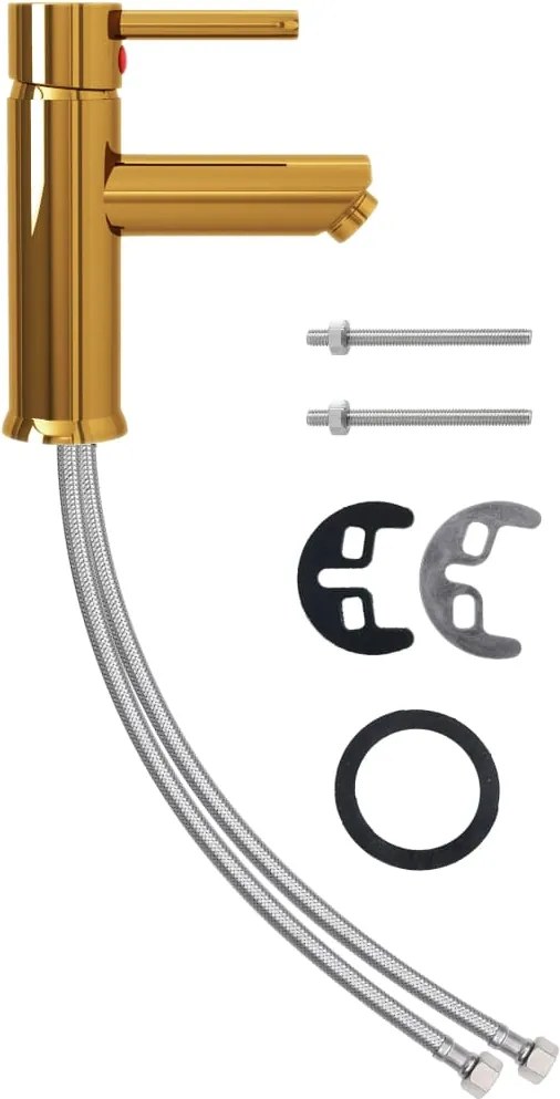 vidaXL Robinet chiuvetă de baie, auriu, 130x176 mm