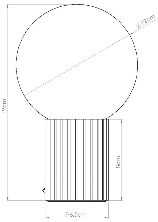 Veioză burgundy cu abajur din sticlă (înălțime 19 cm) Orbital – Sollux