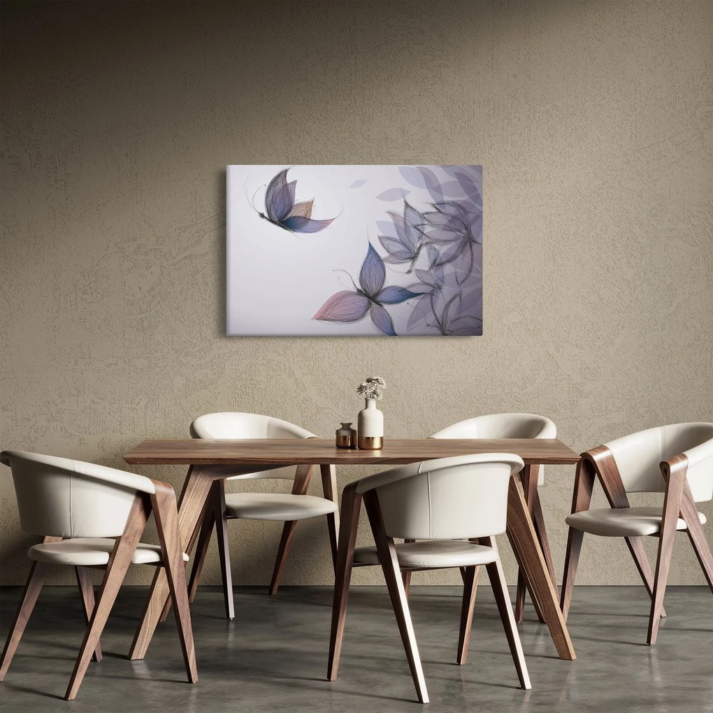 Tablou - Fluturi desenați (90x60 cm)