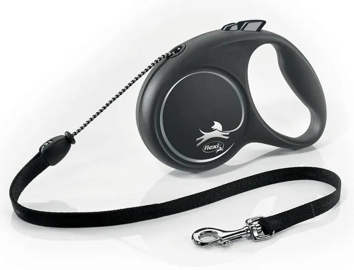 Flexi Lesă auto-înfășurabilă Black Design M, 5 m,20 kg