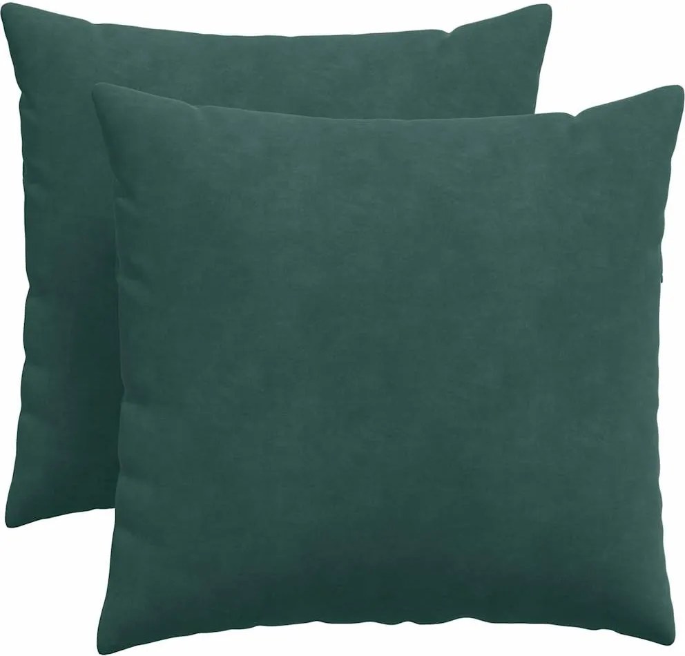 vidaXL Perne pentru canapea 2 pcs Verde închis 50 x 50 cm