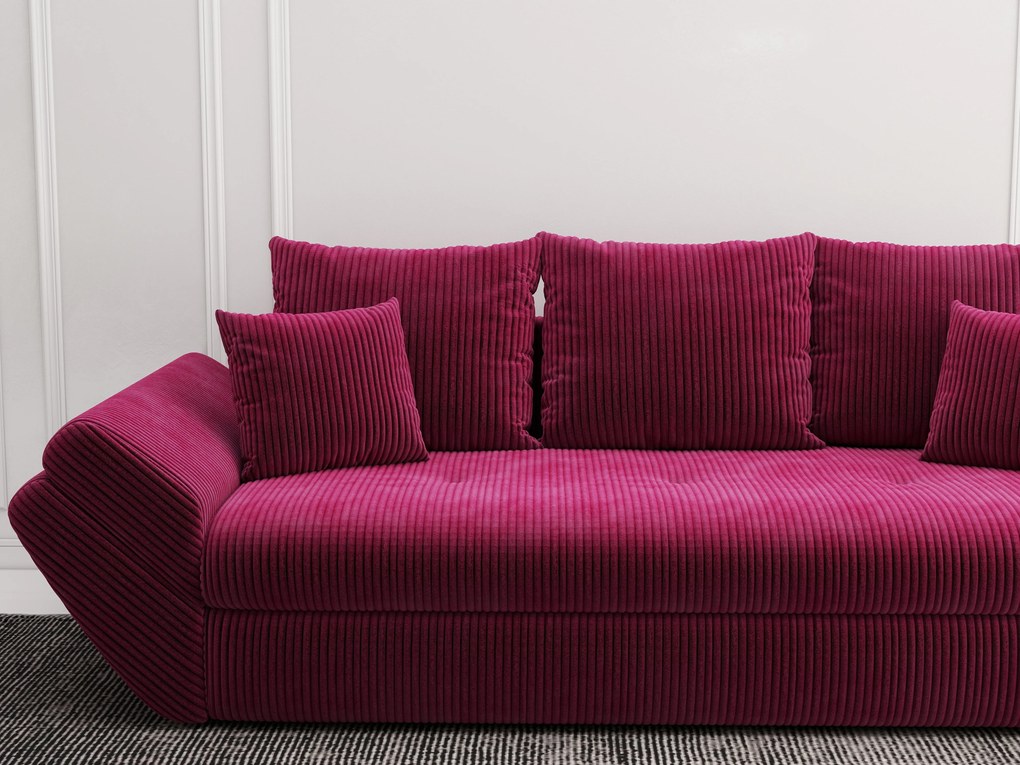 Canapea extensibilă dumonde cu ladă de depozitare si sezut confortabil din spuma high-density, Loana Zoom Rosu 250x100 cm