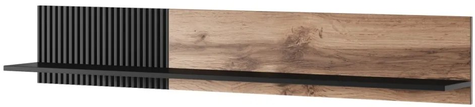 Raft Random P1 stejar wotan/negru - L150 x A20 x h25 cm