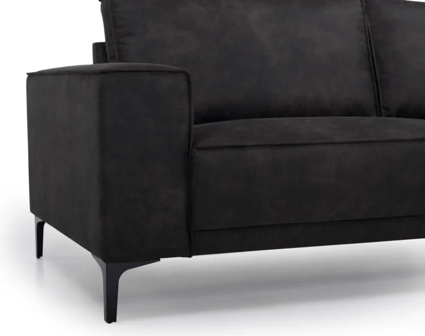 Colțar gri antracit cu tapițerie din imitație de piele (colț pe partea dreaptă) Copenhagen – Scandic