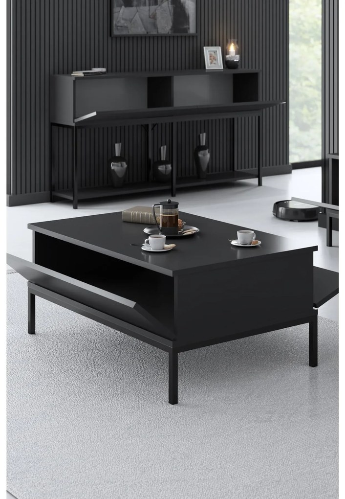 Masă de cafea Lurde (antracit + Negru). 1089588