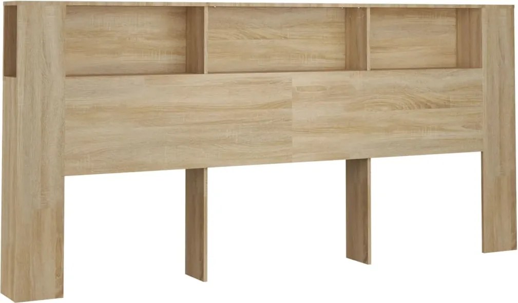 vidaXL Tăblie de pat cu dulap, stejar sonoma, 220x18,5x104,5 cm