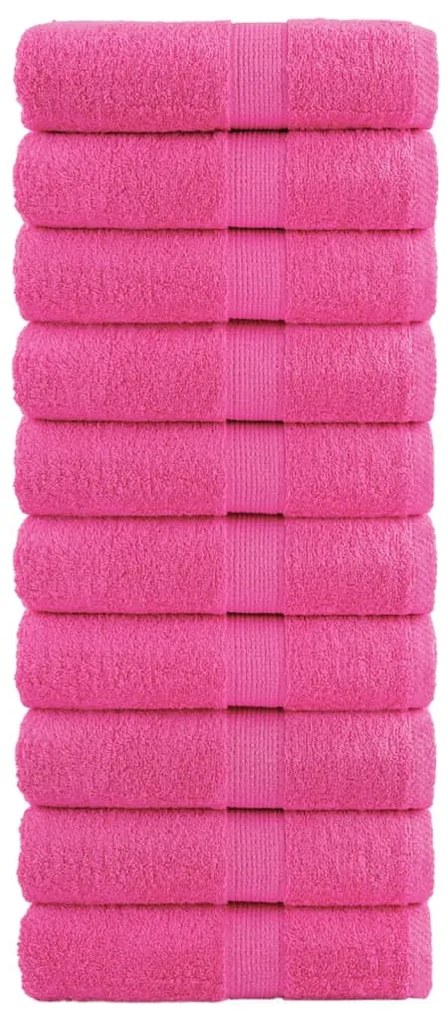 vidaXL Prosoape de baie premium SOLUND, 10 buc. roz, 30x30 cm, 600 g/m²