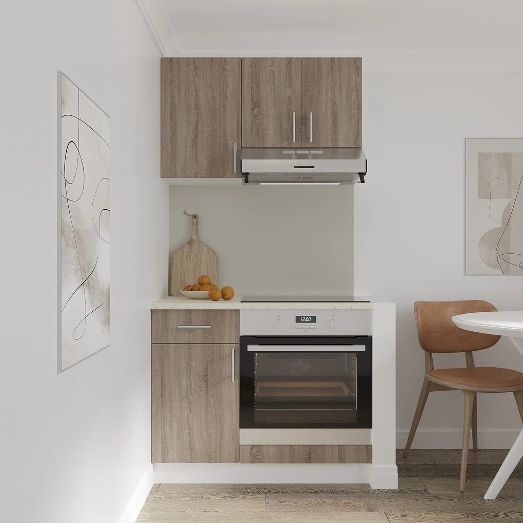 Corp Cuptor Karo, Stejar Sonoma Inchis/Alb, 60 x 50 x 80 cm