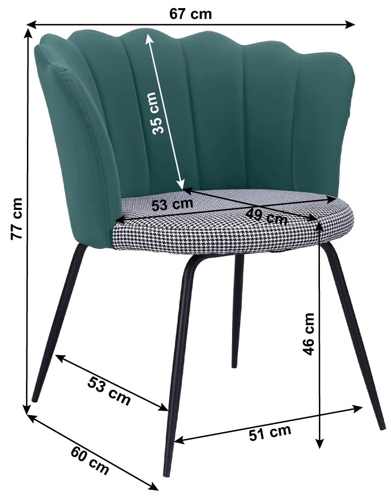 Fotoliu design, Art-deco, verde / model, piele ecologică / ţesătură, NELIN