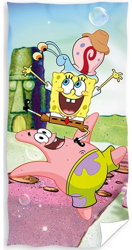 Prosop plajă Sponge Bob și prietenii, 70 x 140 cm