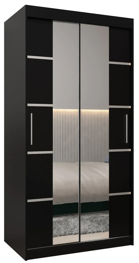 Dulap de haine 100 cm Verika 4 100 (negru). 1064255