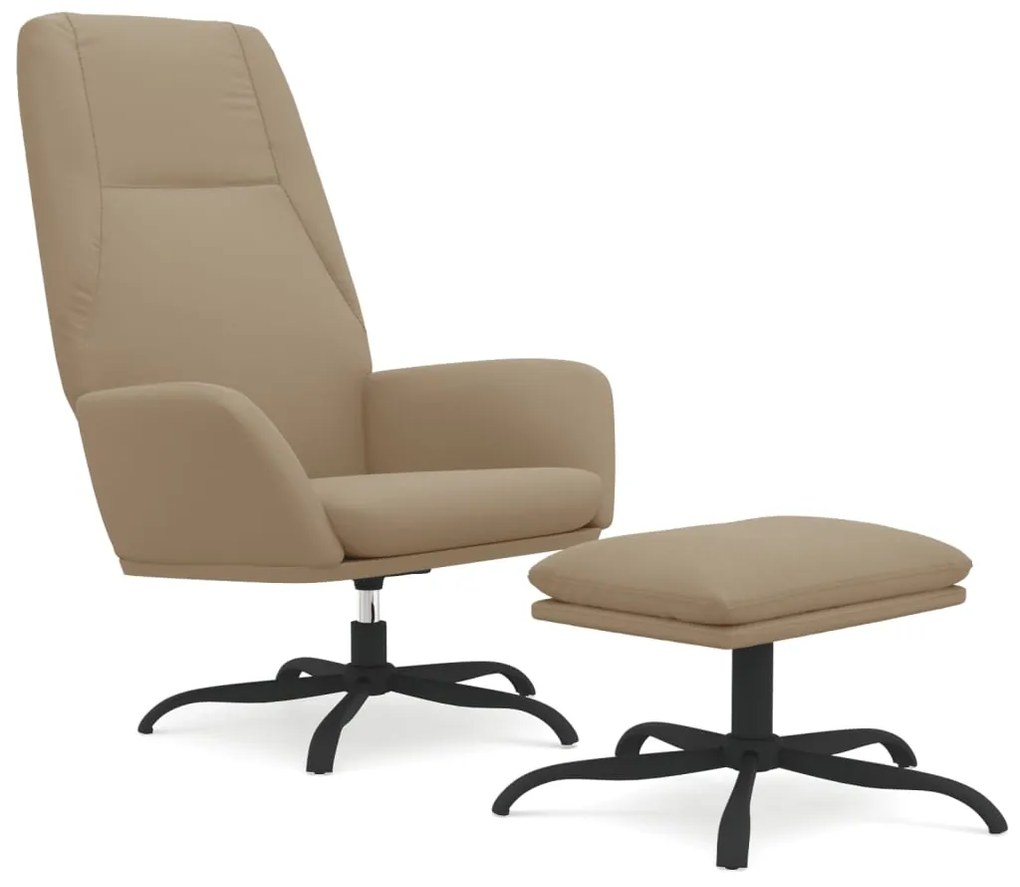 3097861 vidaXL Scaun de relaxare cu taburet, gri deschis, microfibră