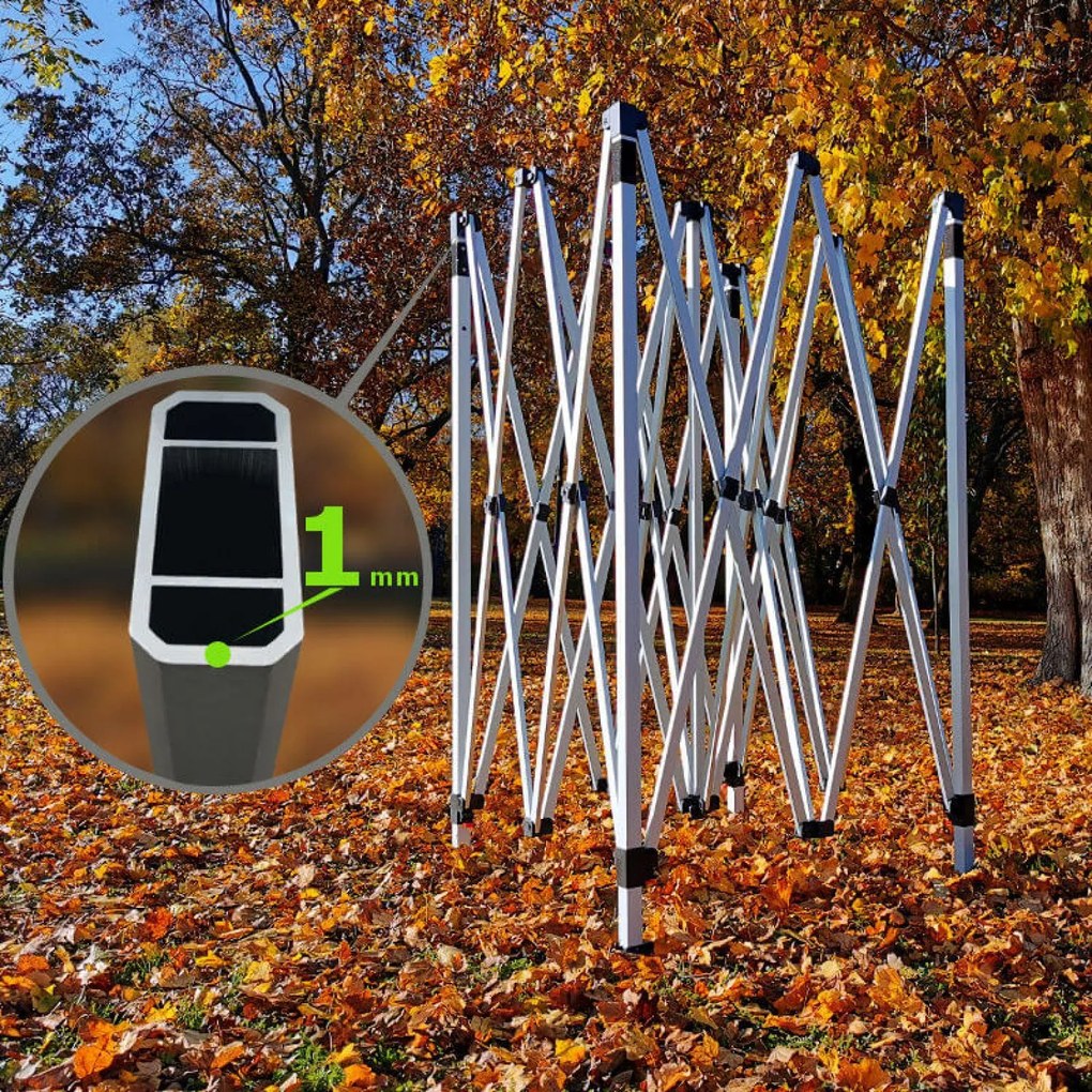 Foișor de Grădină Pliabil 3x3m | Protecție Premium UV/PVC | Structură Solidă BRIMO | Asamblare Rapidă Fără Unelte - fără pereți - Verde