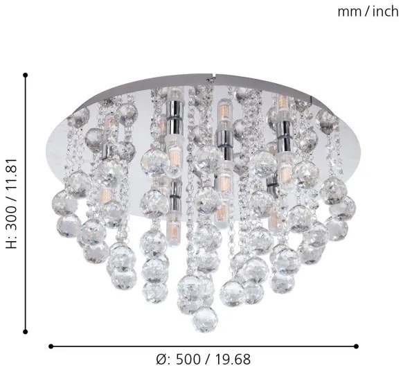 Eglo 97699 - Lumină LED baie ALMONTE 8xG9/3W/230V IP44