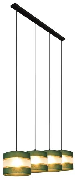 Lustră pe cablu HELEN 4xE27/15W/230V verde/auriu