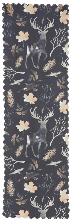 Set 4 fețe de pernă și un napron de masă cu model de Crăciun Minimalist Cushion Covers Christmas Forest