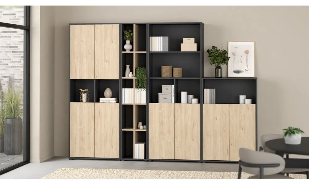 Bibliotecă gri antracit 80x124 cm Sign – Tvilum