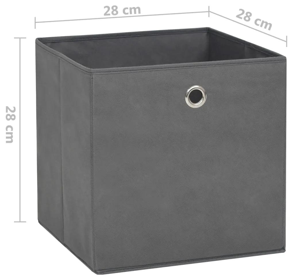 Cutii de depozitare, 4 buc., gri, 28x28x28 cm, material netesut 4, 1, Gri, 4