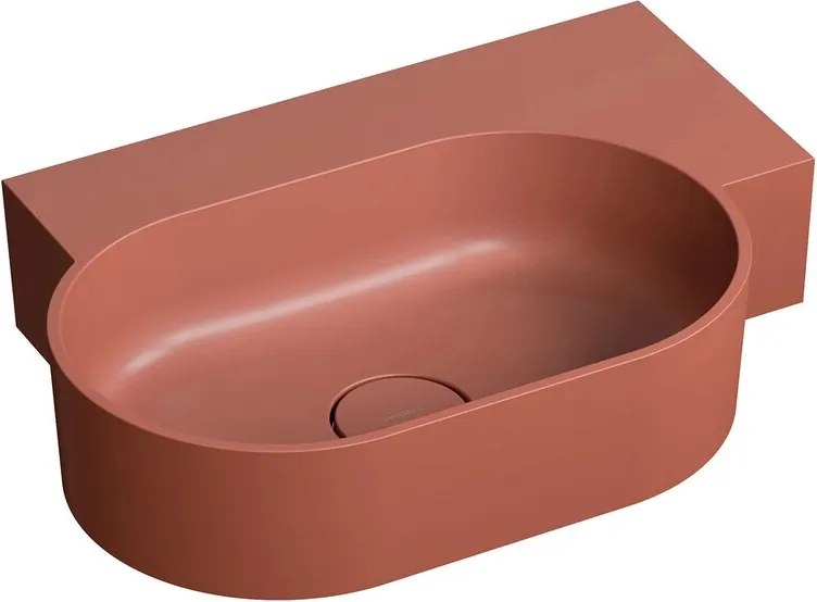 Lavoar suspendat Omnires Ovo M+ finisaj portocaliu mat 55.5 cm dreapta