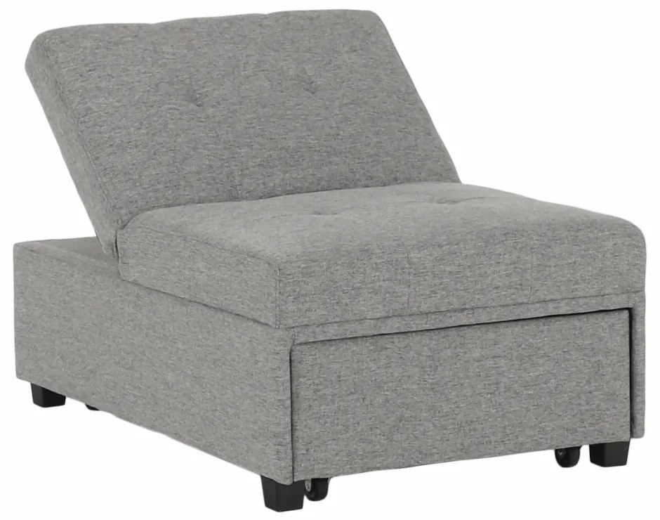 Fotoliu extensibil, material textil gri deschis, OKSIN