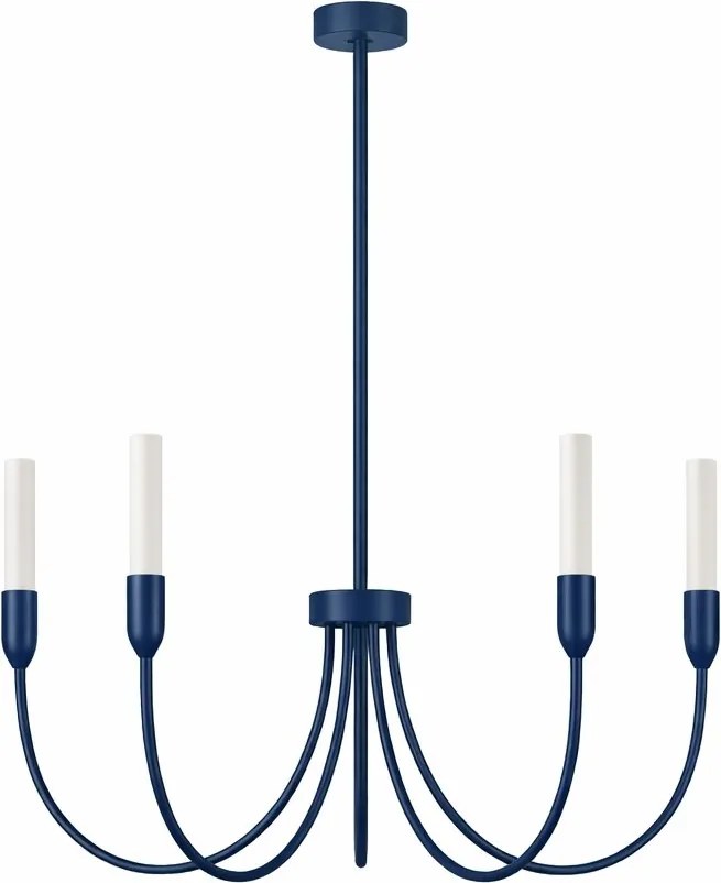 Candelabru cu 5 brate AUGUSTINE blue/alb