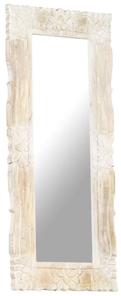 Oglinda 110x50 cm, alb, lemn masiv de mango 1, Alb, 110 x 50 cm