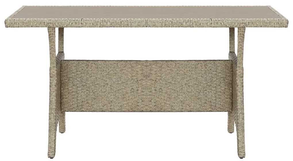 Masa de gradina, gri, 130 x 70 x 66 cm, poliratan