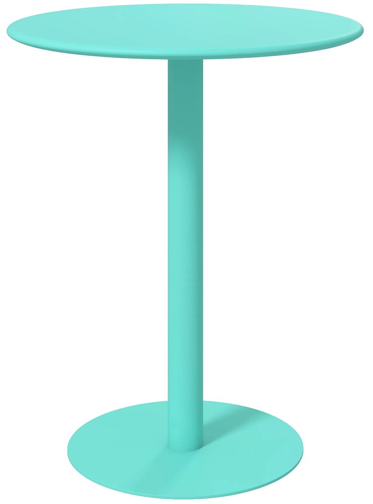 HOMCOM Masă de dining rotundă pentru 2 persoane Ø60 cm modernă cu bază rotundă cadru din oțel pentru interior și exterior verde | Aosom Romania