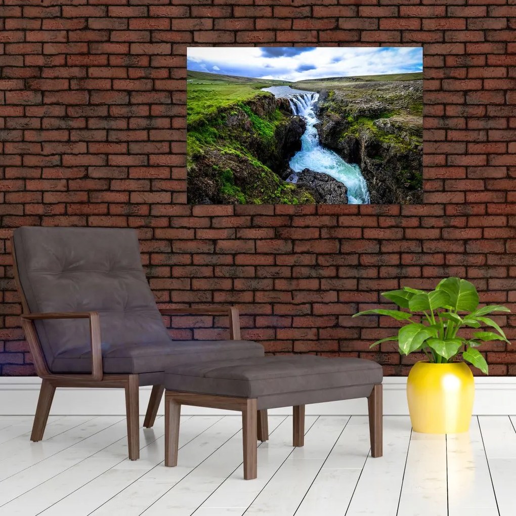 Tablou - Cascada intre stânci (90x60 cm)