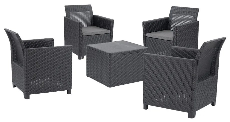 Set de mobilier de grădină Claire II cu 4 locuri, grafit