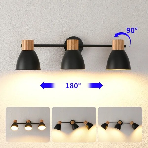 Brilagi - Spot de tavan ODENSE, 3x E14/10W/230V, lemn/negru
