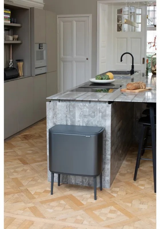 Coș Brabantia Bo Touch 1008854, 36 L, Deschidere lină și silențioasă, Deschidere mare, Gri închis
